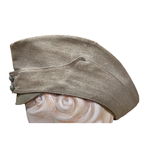 12 - WWll Field Service Cap with Kings Crown General List Buttons