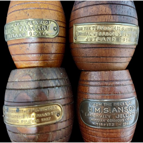 25 - Set of 6 Miniature Barrels Made From The Timbers of Royal Navy Ships