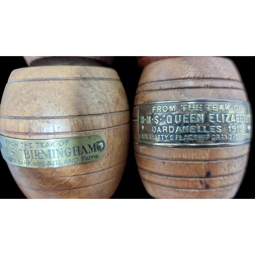 25 - Set of 6 Miniature Barrels Made From The Timbers of Royal Navy Ships