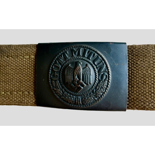 34 - WWII German Wehrmacht Tropical Webbing Belt Length 95cm