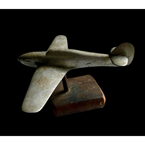 51 - WWII Trench Art Model Of A Hurricane
Size 13.5cm x 17cm x 8cm