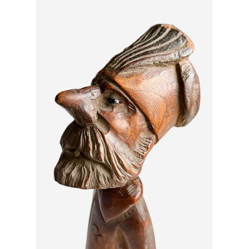 66 - Novelty Carved Wood Pipe Figure Size 17.4cm x 5.7cm x 3.3cm