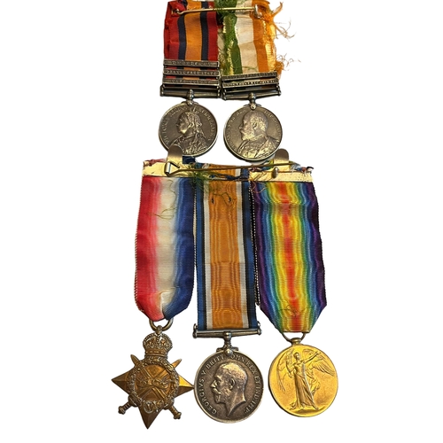 85 - Qsa/Ksa Medals Pte G Collins 6339 West Riding Regiment and WWI Medal Trio Pte G Collins 11584 York &... 