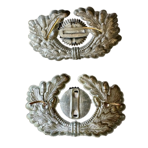 132 - Pair Of German Wreath & Cockade Cap Badges Size 4cm x 6.5cm