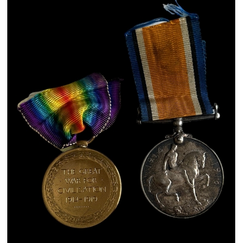 144 - WWI Pair Of Medals Pte E Barber A.O.C 028811