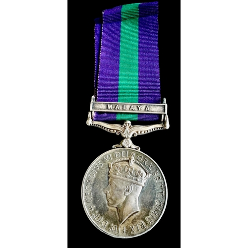 149 - General Service Medal (GSM) 1918-62 King George VI Malaya Clasp, 22548737 Cpl K Dedman 13th / 18th H... 