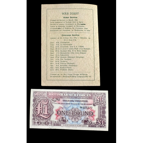 151 - No. 1 Medium Workshop Company Christmas 1945 Germany & £1 British Armed Forces (Mint)