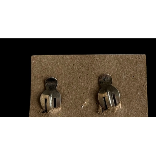 156 - Black Watch Silver Clip-on Earrings