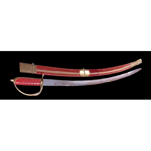 254 - Indian Ceremonial Sword With Red leather Hand Grip and Red Velvet Scabbard and Another Very Similar ... 