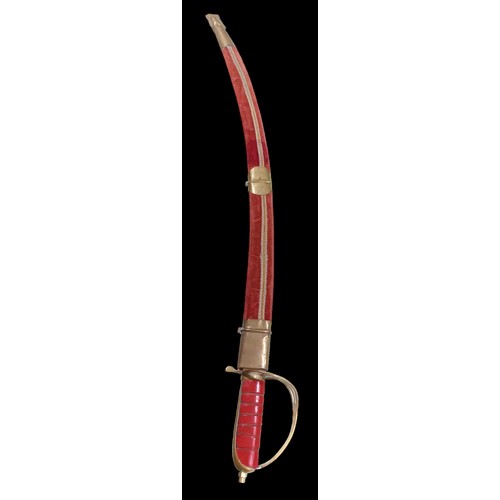 254 - Indian Ceremonial Sword With Red leather Hand Grip and Red Velvet Scabbard and Another Very Similar ... 