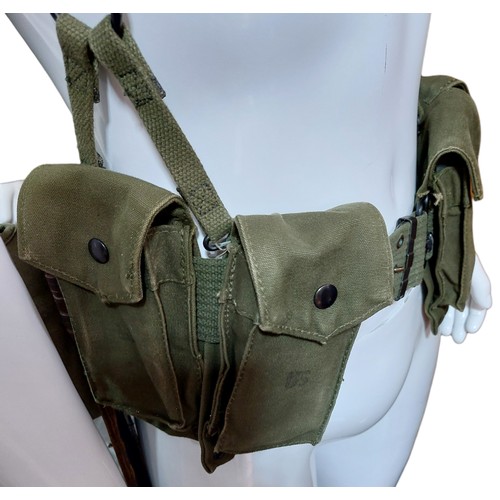 271 - US M61 Webbing c/w Knife, Bayonet, 2 Canteens (1 With Cup) 1st id Kit and M14 Mag Pouches