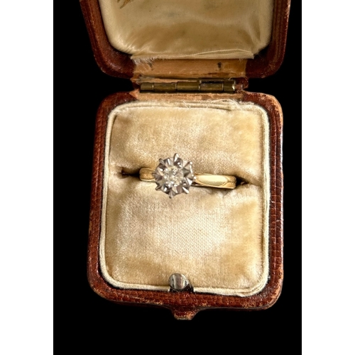 372 - 18ct Gold Illusion Set Diamond Solitaire
Weight 3.7g