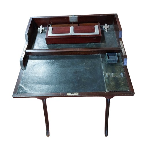 382 - Mahogany Campaign Writing Desk