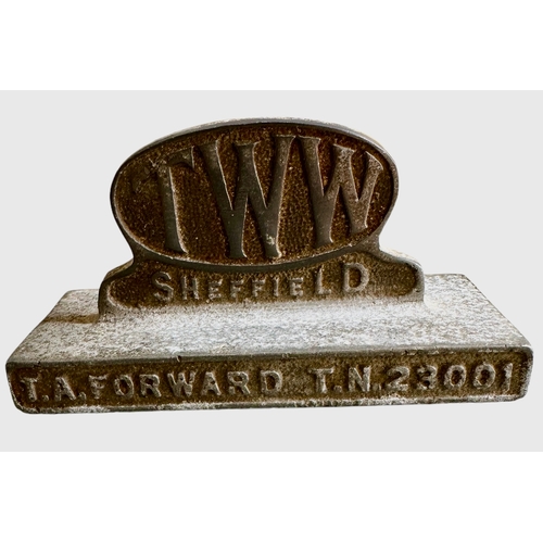 27 - Thos W Ward 1920s Advertising Desk Weight Size 5.5cm x 11cm