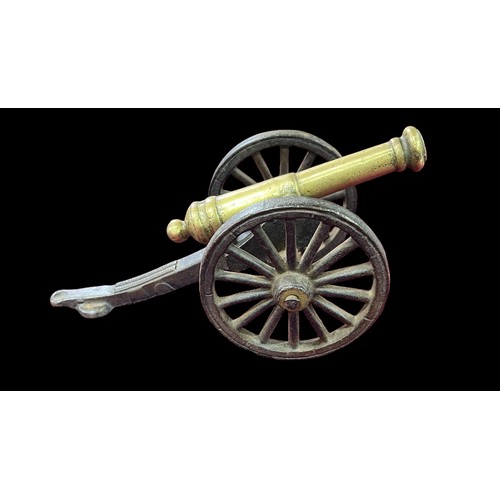 38 - Brass And Cast Iron Model Cannon Size 17cm x 8.8cm