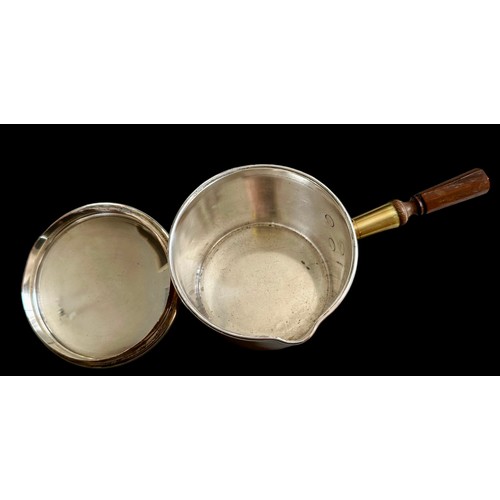 39 - Paris Bi-Metal Copper Lidded Milk Pan For T Goode London Size 8cm x 20cm