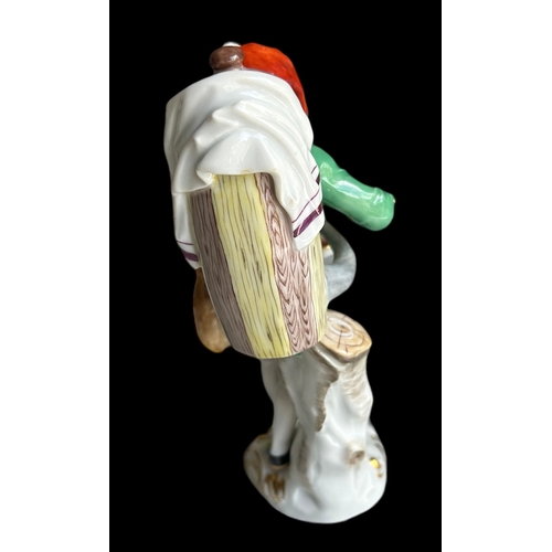 64 - Meissen Porcelain Figure ‘ The Wine Seller ‘ After Peter Reinicke Crosssd Swords
Size 15cm x 6.5cm