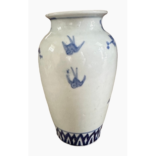 77 - Chinese Blue & White Vase Size 20.5cm x 11cm