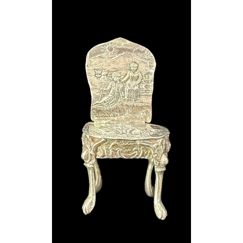 123 - Miniature Victorian Silver Chair. Import Marks London 1895. David Bridge