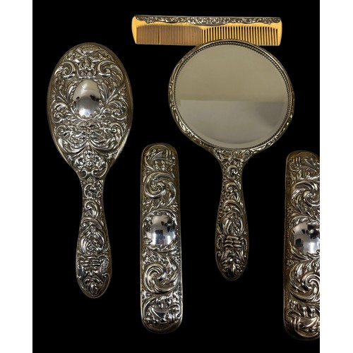 165 - Six Piece Boxed Silver Vanity Set