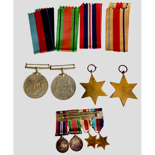 170 - Boxed Air Ministry - 4 WWII Medals G C P Rumbold With Set Of Miniature Medals On Bar