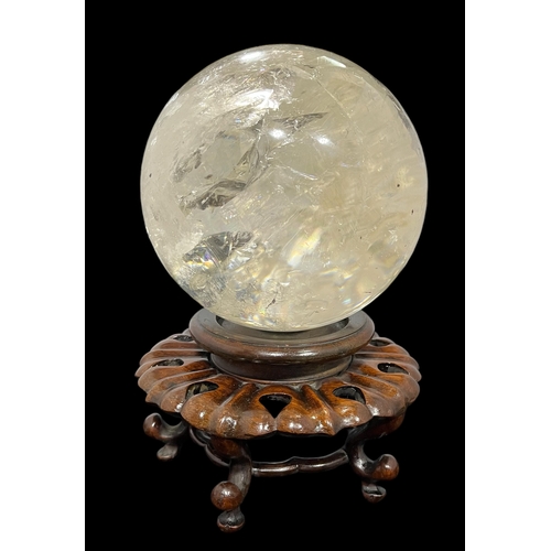 178 - Large Crystal Ball on Stand approx. 13cm Diameter