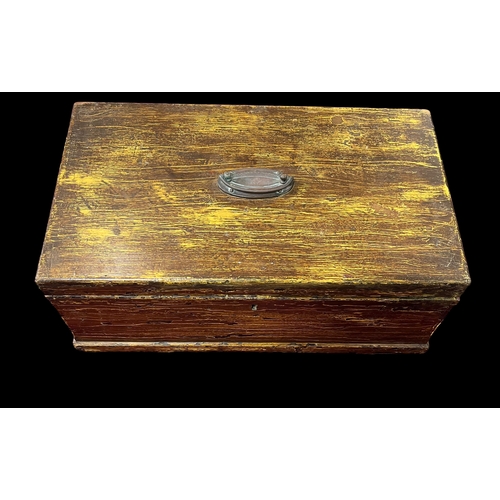 184 - Antique Scumble Glazed Wooden Box 47x26x20cm