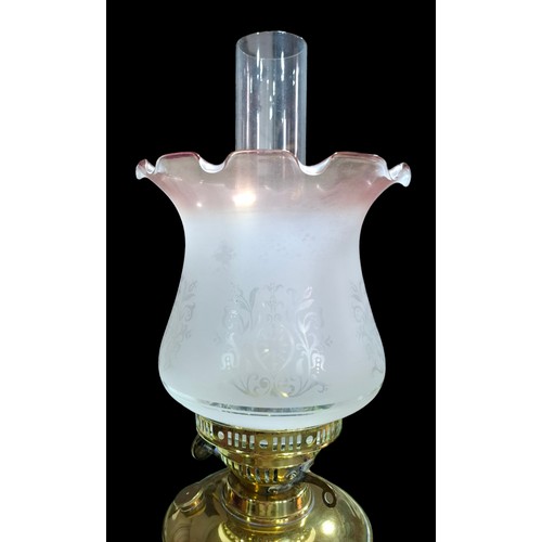 197 - Art Deco Style Brass Oil Lamp