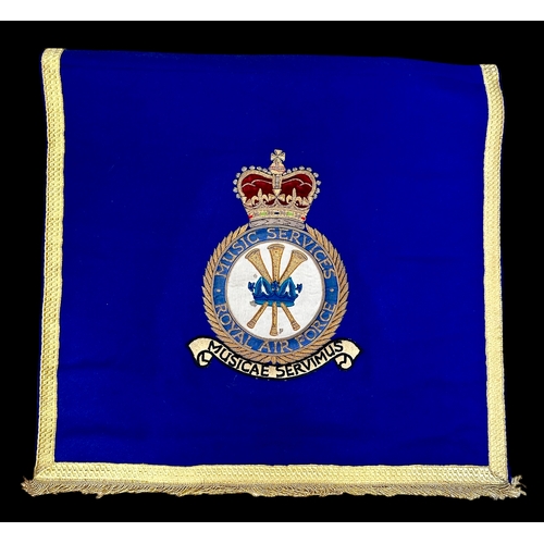 203 - RAF Two Band Banners With Gold Wire Badges - Central Band & Music Services