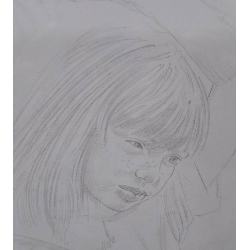 226 - Pencil Sketch of Girl - C.     Graham Ovenden