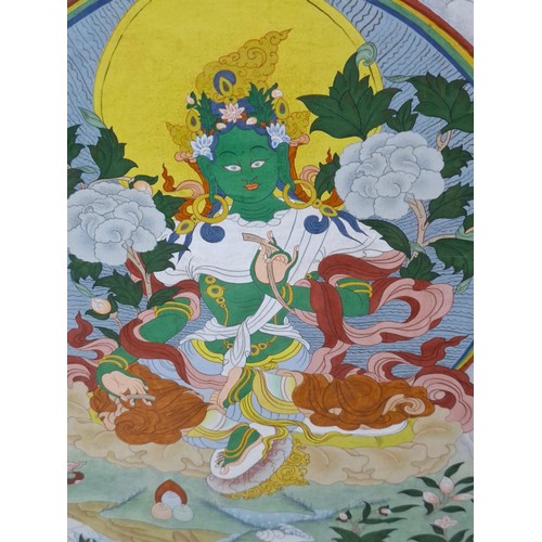 240 - 'Green Tara' Hand Painted Tibetan thangka