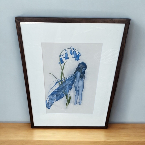 242 - Brian Froud - Blue Bell Fairy Original Watercolour 96cm x 65cm