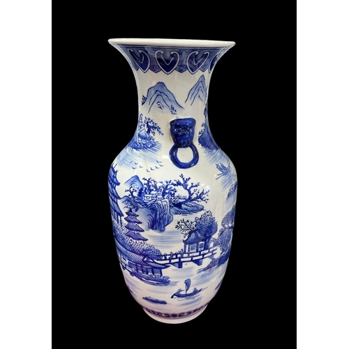 250 - A Large Blue and White Chinese Vase 46cm Tall.