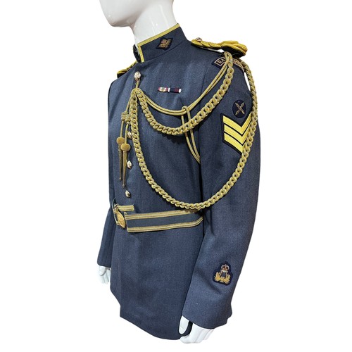 263 - RAF Regiment Sergeants Dress Tunic with Gulf War & Rosette and Long Service medal Ribbons attached, ... 