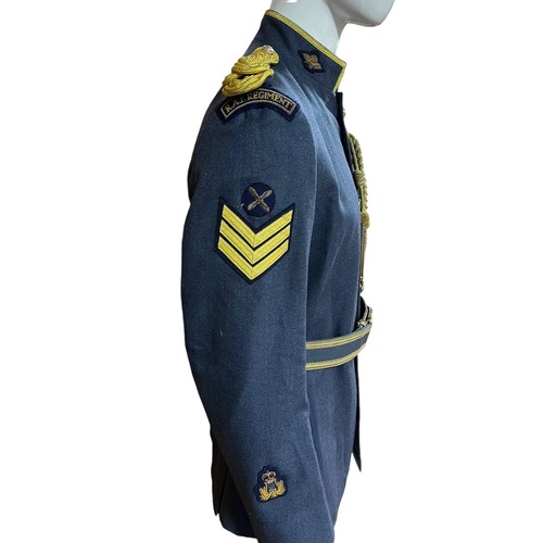 263 - RAF Regiment Sergeants Dress Tunic with Gulf War & Rosette and Long Service medal Ribbons attached, ... 