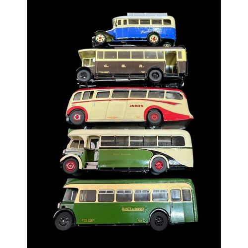 315 - A Collection of 5 Scale Model Completed Metal Kits of Buses and Coaches incl 1936 Leyland 1927 Mauds... 