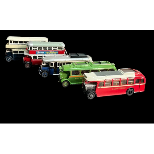 317 - A Collection of 5 Metal Scale Model Completed Kits of Buses and Coaches incl.Bristol JJW/ ECW , ASC ... 