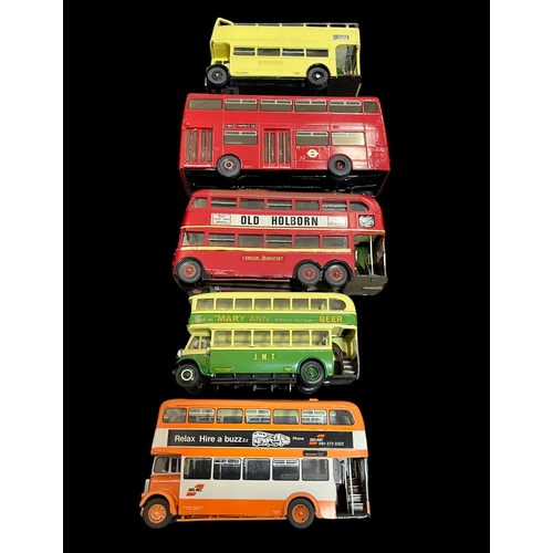 318 - Collection of 5 Metal Scale Model Completed Kits of Double Decker Buses incl. 1972 Daimler Fleetline... 