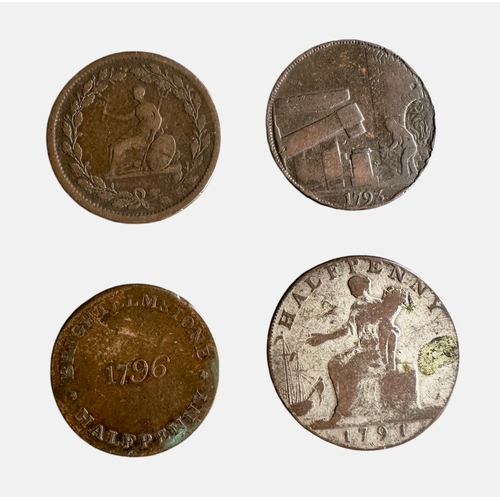 348 - 1796 Brightelmstone Half Penny, 1793 John Wilkinson Iron Master Token, 1791 Warwickshire Half Penny ... 