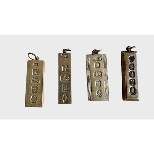 375 - 4 Silver Pendant Ingots Weight 119.5g