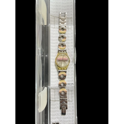 408 - Swatch Watch Women's Metallic Dune Multicolor Stainless Resin LK258G