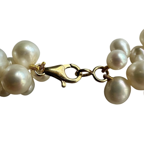 42 - Nice Set Of Cultured Pearls With 9ct Gold Clasp Length 47.5cm