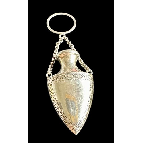 43 - Novelty Silver Amphora Shaped Silver Scent Bottle Birmingham 1891 Size 4.5cm x 2.4cm