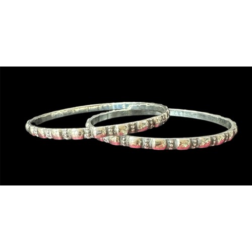 52 - Pair Sterling Silver Bangles Sterl 9 HW