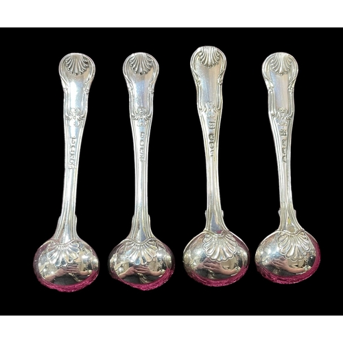 53 - William lV Silver Mustard Spoons x4 1835. William Eley/ William Fearn