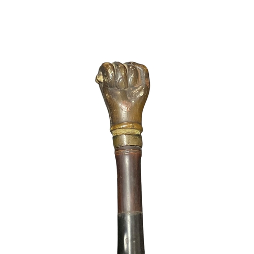 8 - Bamboo Sword / Dagger Stick with Horn Fist Handle.