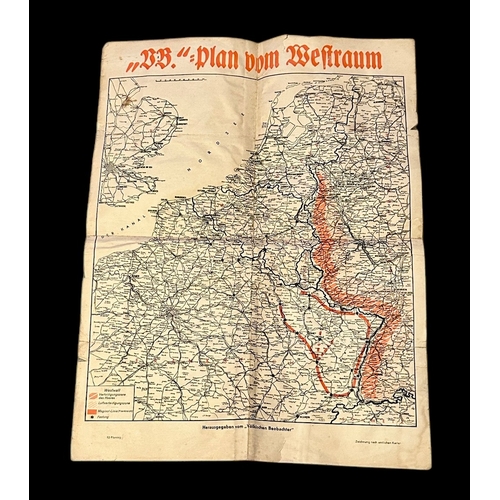 11 - WWII War Office 1940 Map Of Truro And St Austell, German Map From The Nazi Newspaper Volkischer Beob... 