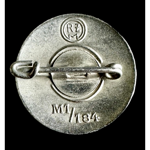 84 - WWII German NSDAP Party Badge M1/184 Aurich Lepie Size 2.3cm