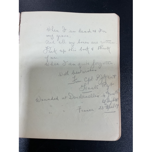 191 - WWI Nurses ( VAD ) Autograph Book Pretty Much Complete Incl. Drawings , Leeds Pals etc etc. Uppingha... 