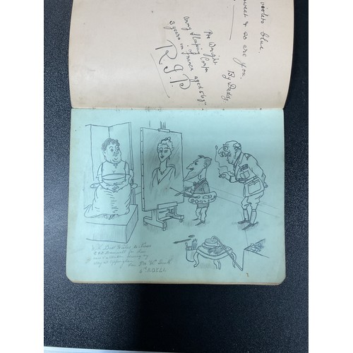 191 - WWI Nurses ( VAD ) Autograph Book Pretty Much Complete Incl. Drawings , Leeds Pals etc etc. Uppingha... 